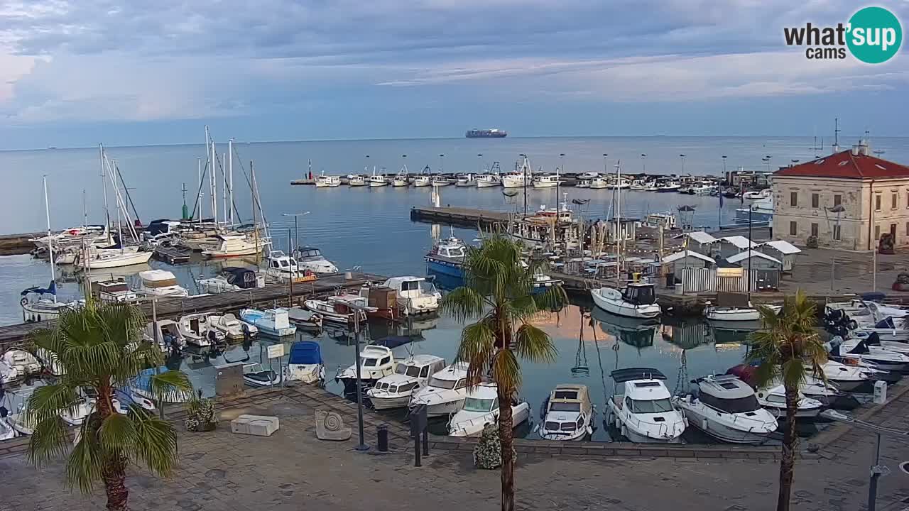 Webcam Koper – Panorama of the marina and promenade from the Grand Hotel Koper