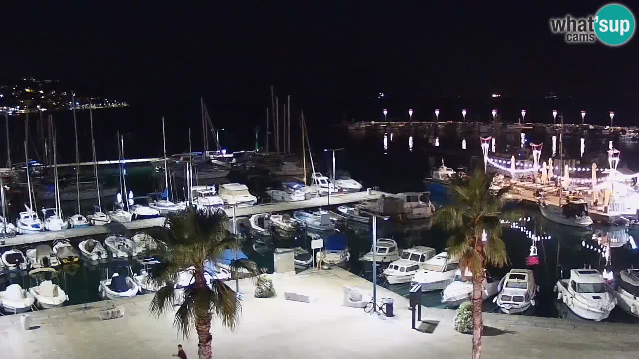 Webcam Koper – Panorama des Jachthafens und der Promenade vom Hotel Grand Koper