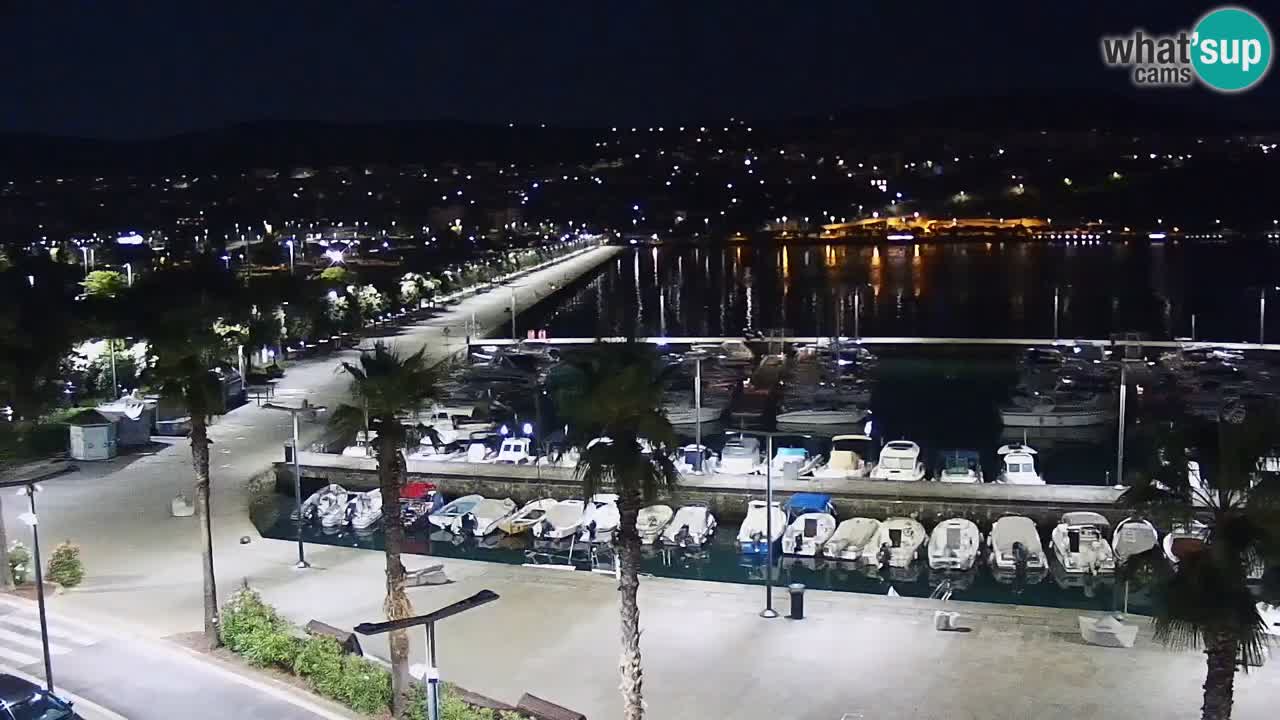 Webcam Koper – Panorama des Jachthafens und der Promenade vom Hotel Grand Koper
