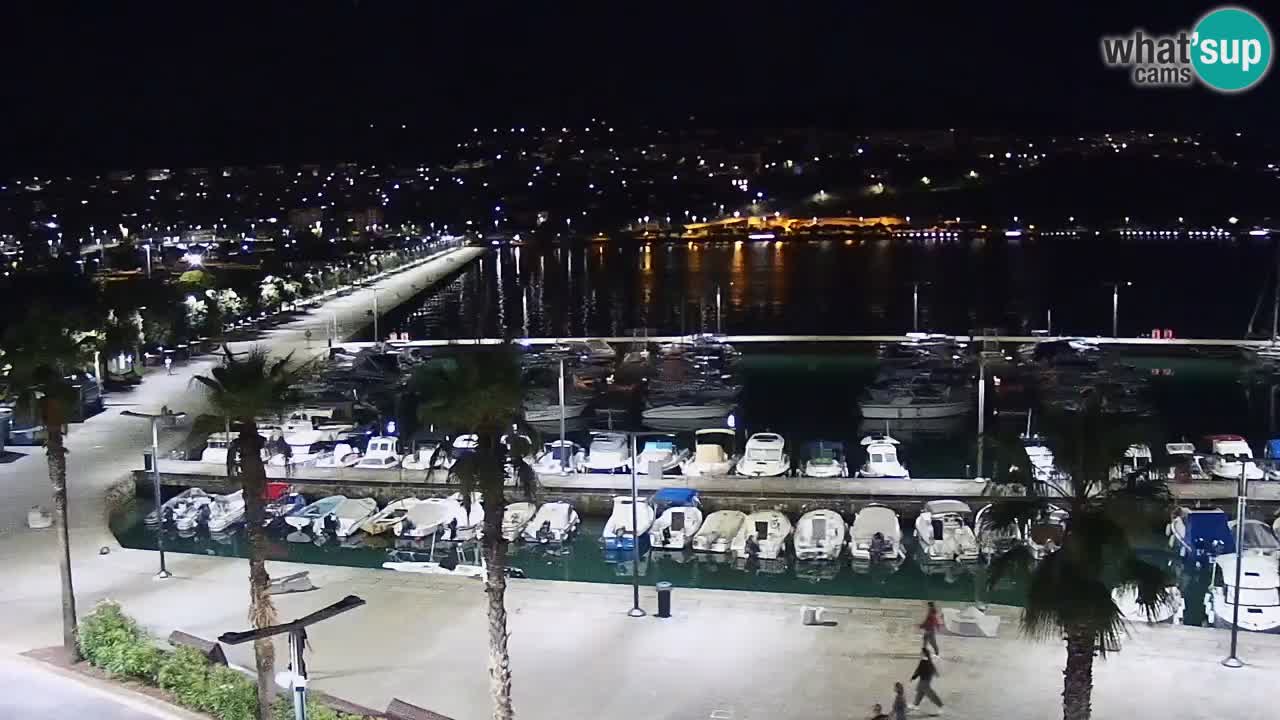 Webcam Koper – Panorama des Jachthafens und der Promenade vom Hotel Grand Koper