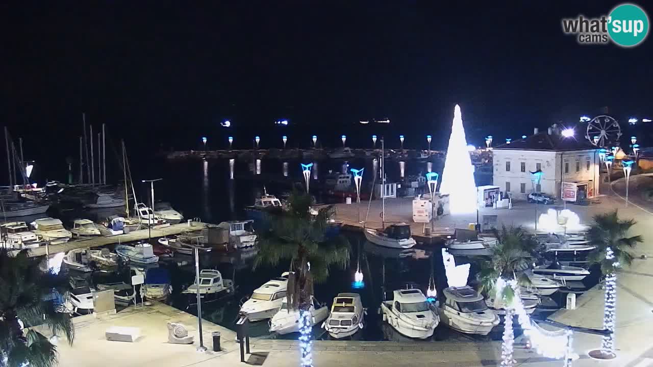 Webcam Koper – Panorama of the marina and promenade from the Grand Hotel Koper