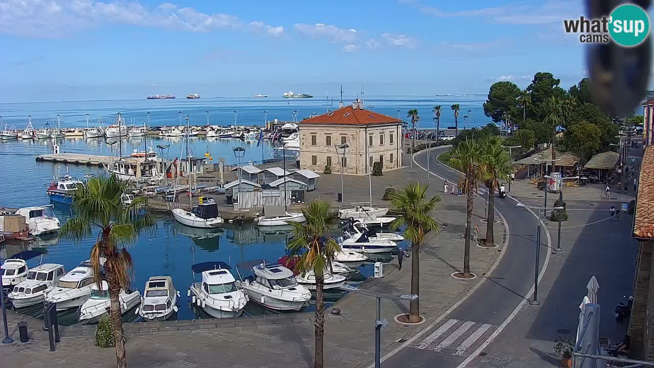 Webcam Koper – Panorama de la marina et de la promenade depuis le Grand Hotel Koper
