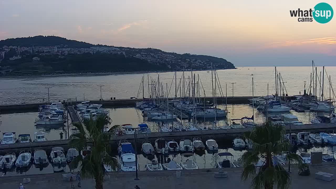 Camera en vivo Koper – puerto deportivo y paseo marítimo desde el Hotel Grand Koper