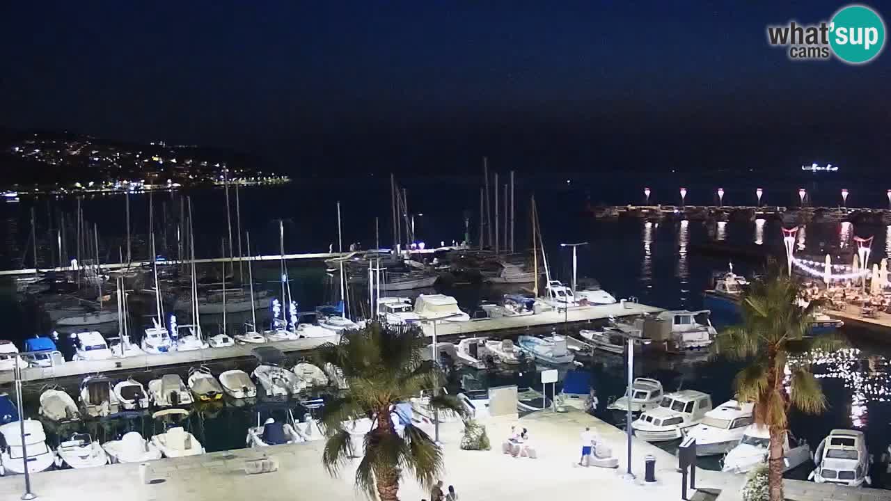 Webcam Koper – Panorama des Jachthafens und der Promenade vom Hotel Grand Koper