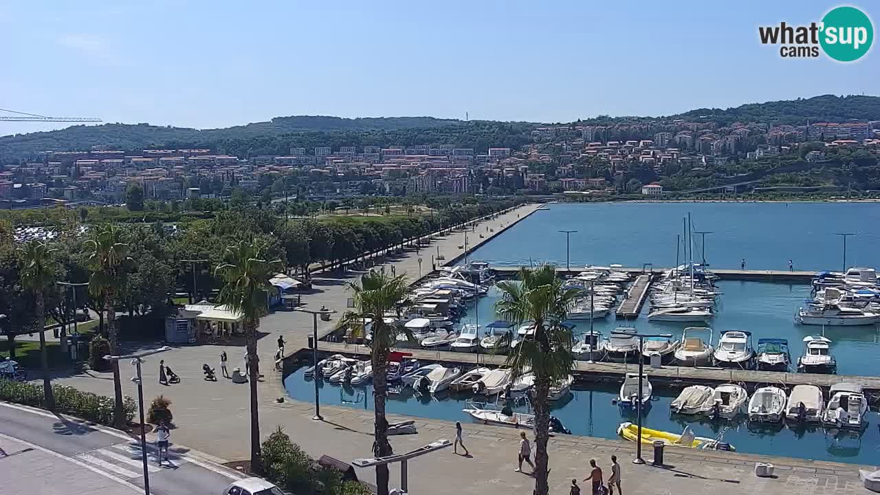 Webcam Koper – Panorama de la marina et de la promenade depuis le Grand Hotel Koper