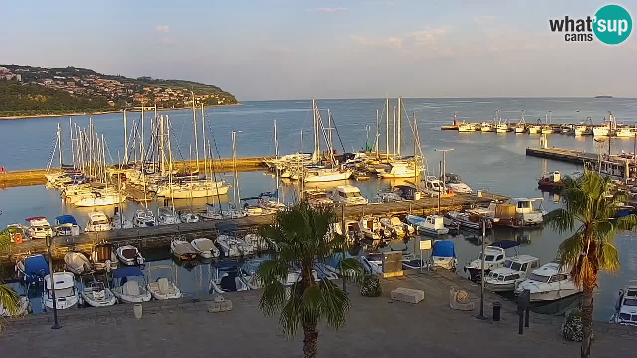 Webcam Koper – Panorama de la marina et de la promenade depuis le Grand Hotel Koper