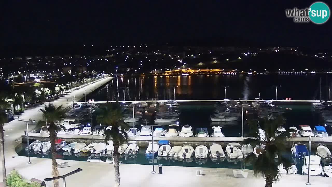 Webcam Koper – Panorama des Jachthafens und der Promenade vom Hotel Grand Koper