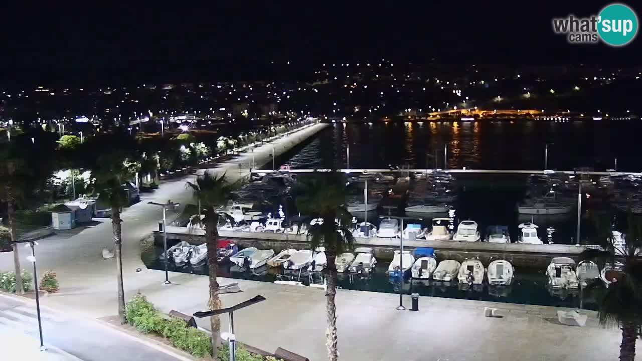 Webcam Koper – Panorama des Jachthafens und der Promenade vom Hotel Grand Koper