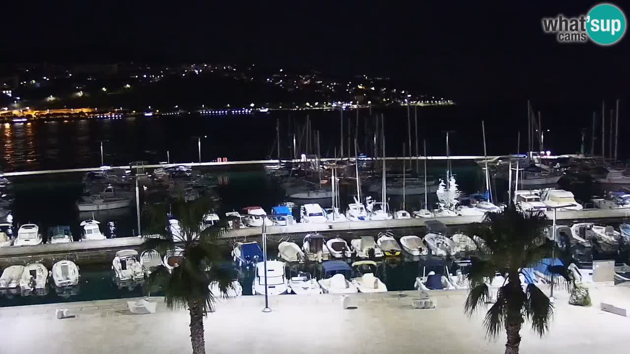 Webcam Koper – Panorama des Jachthafens und der Promenade vom Hotel Grand Koper