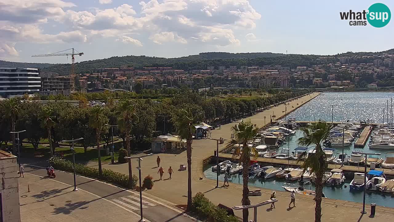 Webcam Koper – Panorama of the marina and promenade from the Grand Hotel Koper