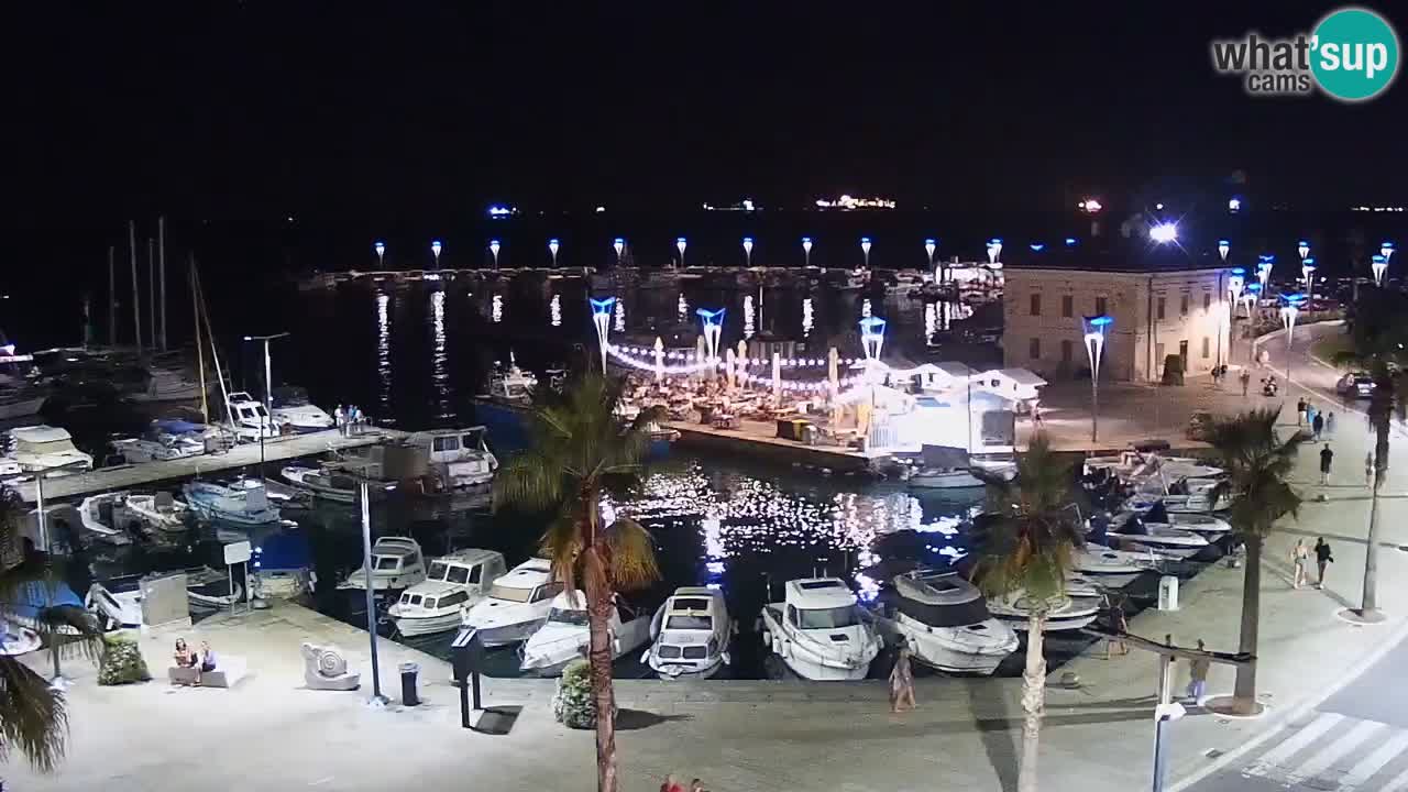 Webcam Koper – Panorama des Jachthafens und der Promenade vom Hotel Grand Koper