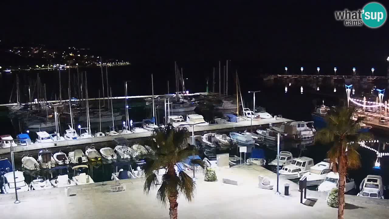 Webcam Koper – Panorama of the marina and promenade from the Grand Hotel Koper
