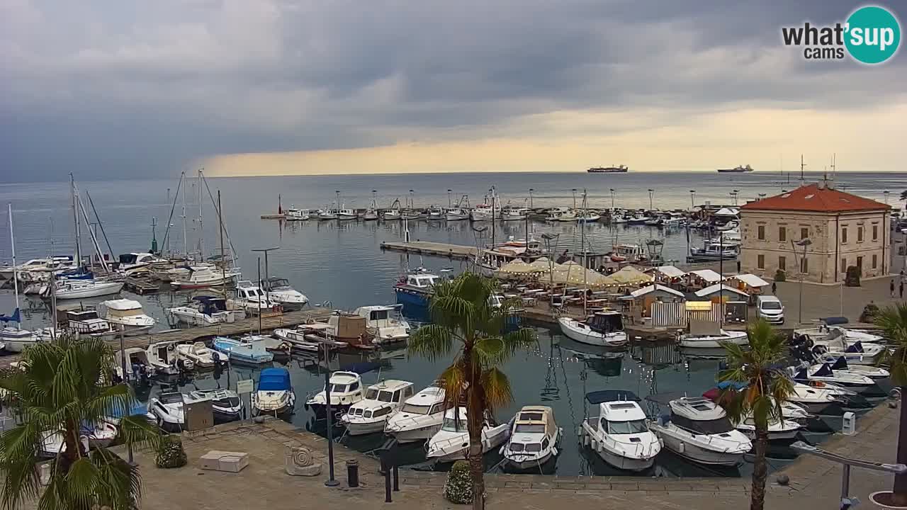 Webcam Koper – Panorama of the marina and promenade from the Grand Hotel Koper