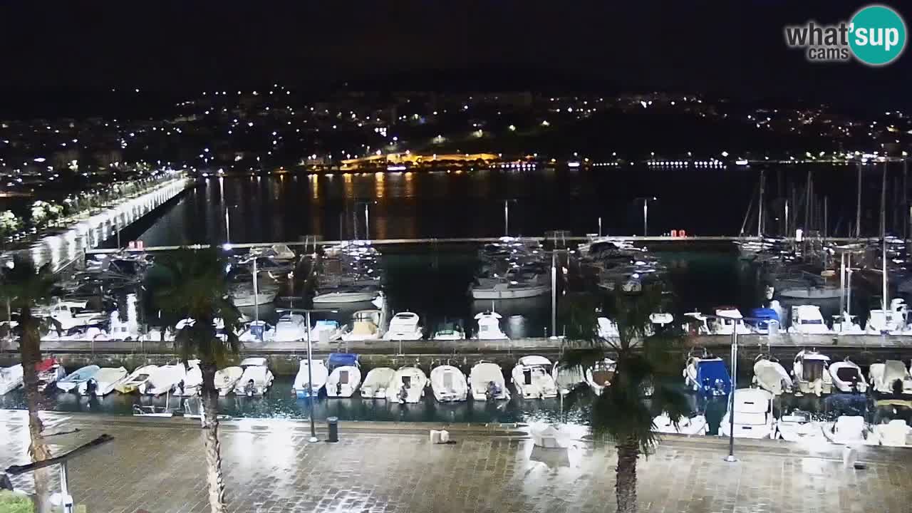 Webcam Koper – Panorama des Jachthafens und der Promenade vom Hotel Grand Koper
