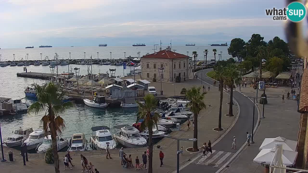 Spletna kamera Koper – Panorama na marino in promenado s Hotela Grand Koper