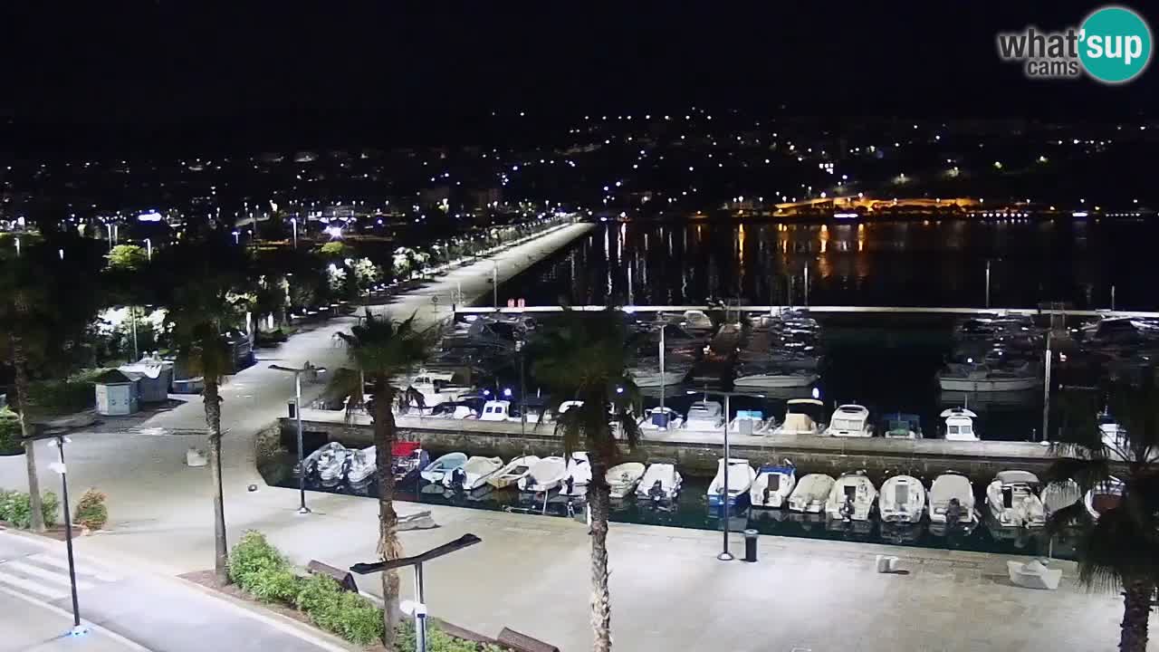 Webcam Koper – Panorama des Jachthafens und der Promenade vom Hotel Grand Koper