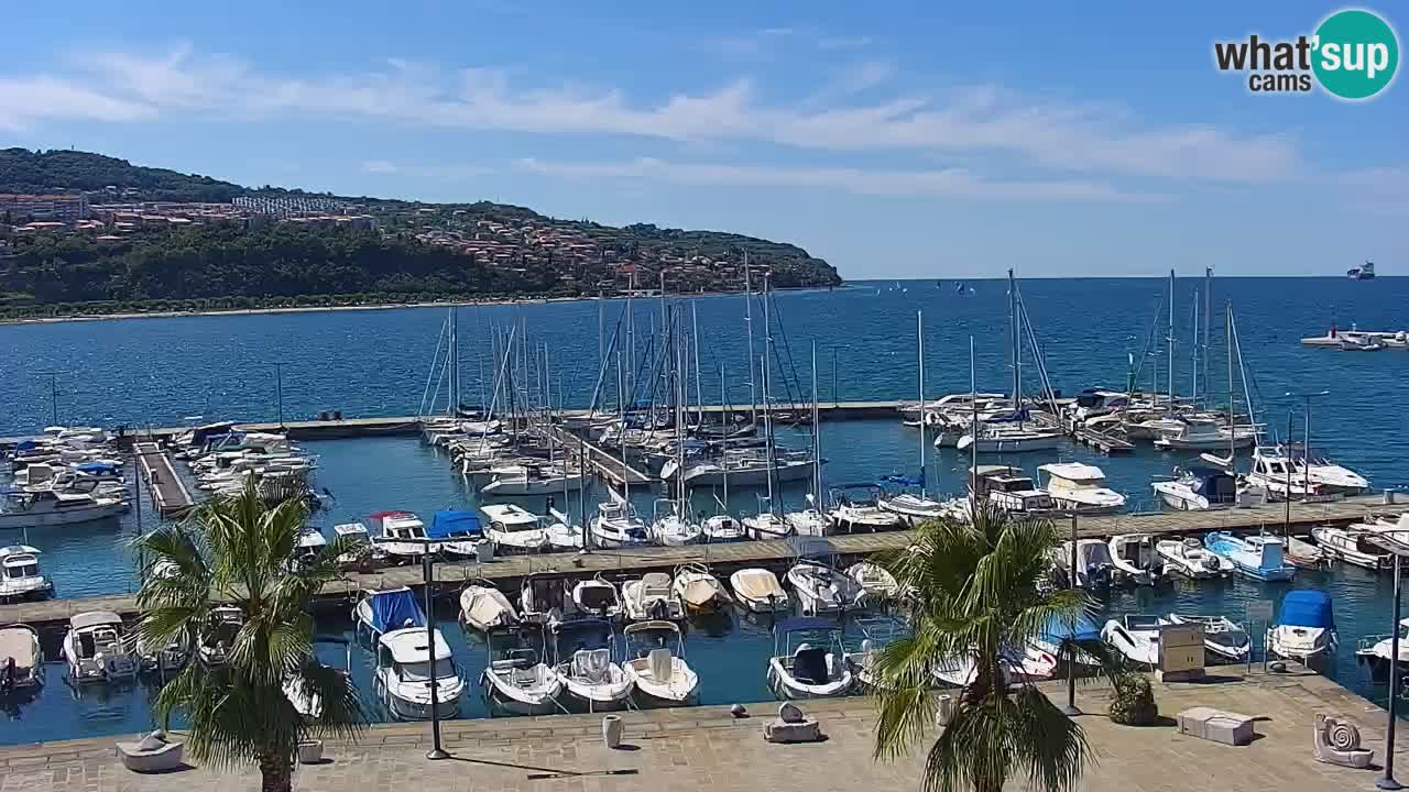 Webcam Koper – Panorama de la marina et de la promenade depuis le Grand Hotel Koper