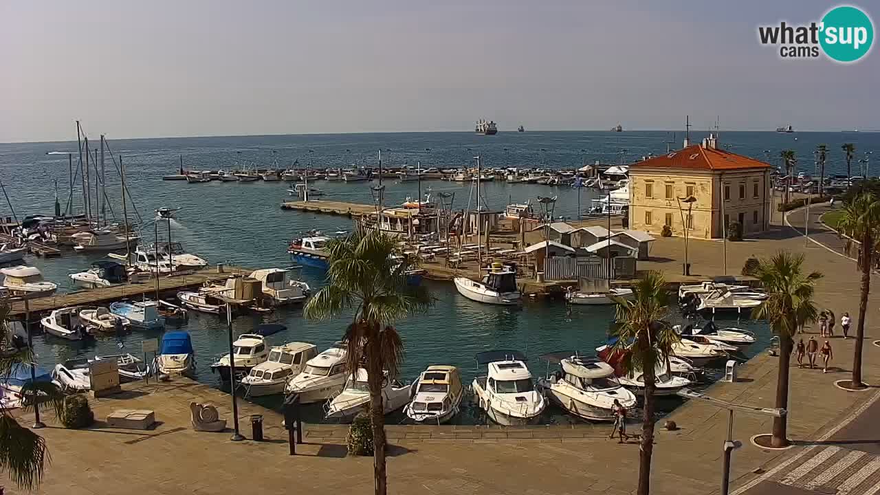Webcam Koper – Panorama of the marina and promenade from the Grand Hotel Koper