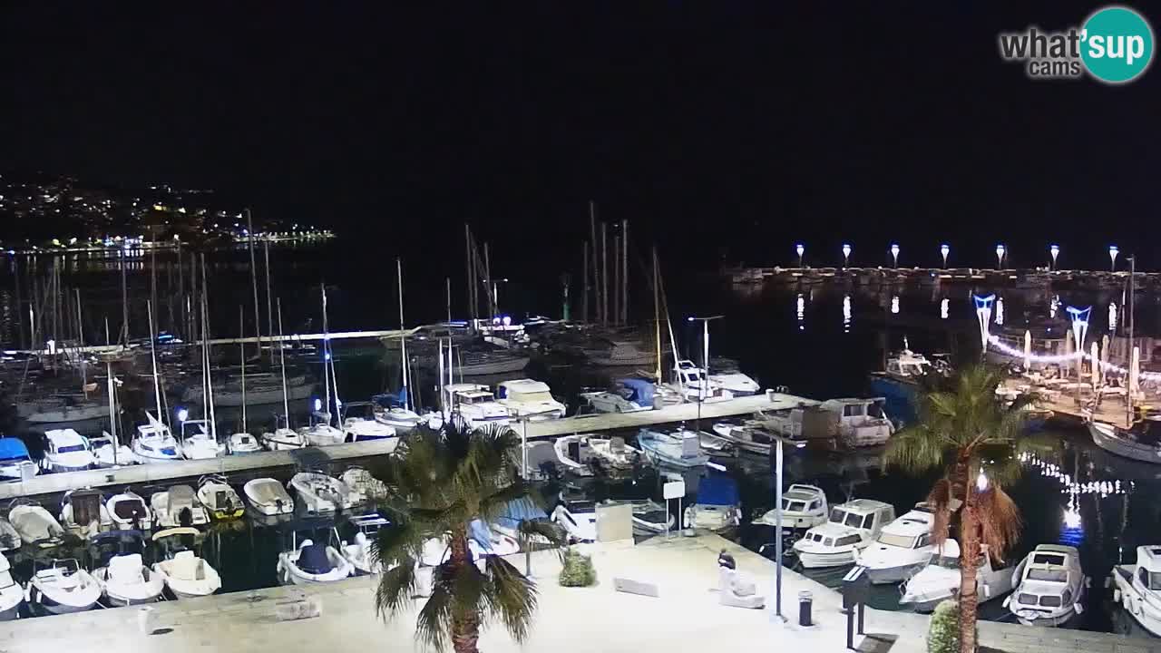 Webcam Koper – Panorama des Jachthafens und der Promenade vom Hotel Grand Koper