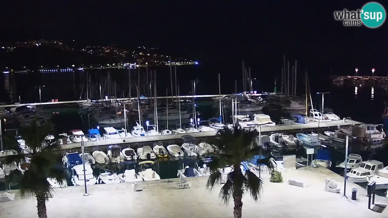Webcam Koper – Panorama des Jachthafens und der Promenade vom Hotel Grand Koper