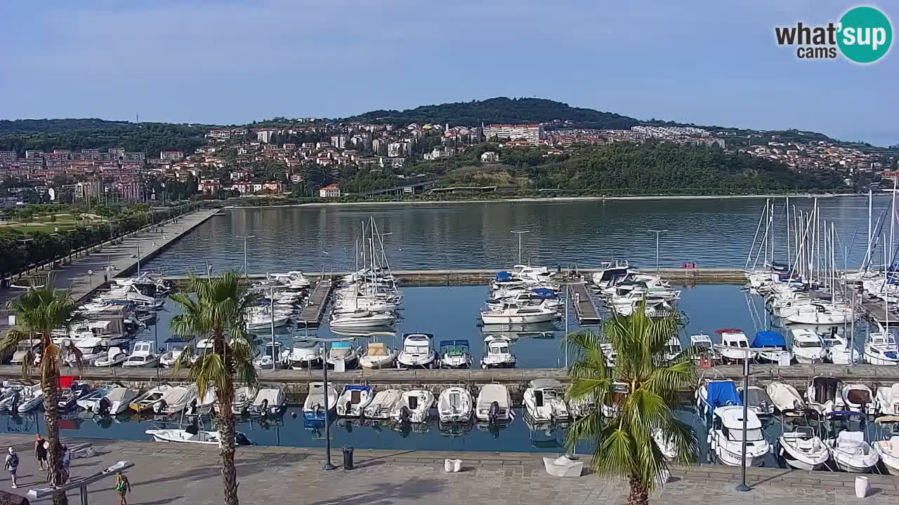 Webcam Koper – Panorama de la marina et de la promenade depuis le Grand Hotel Koper