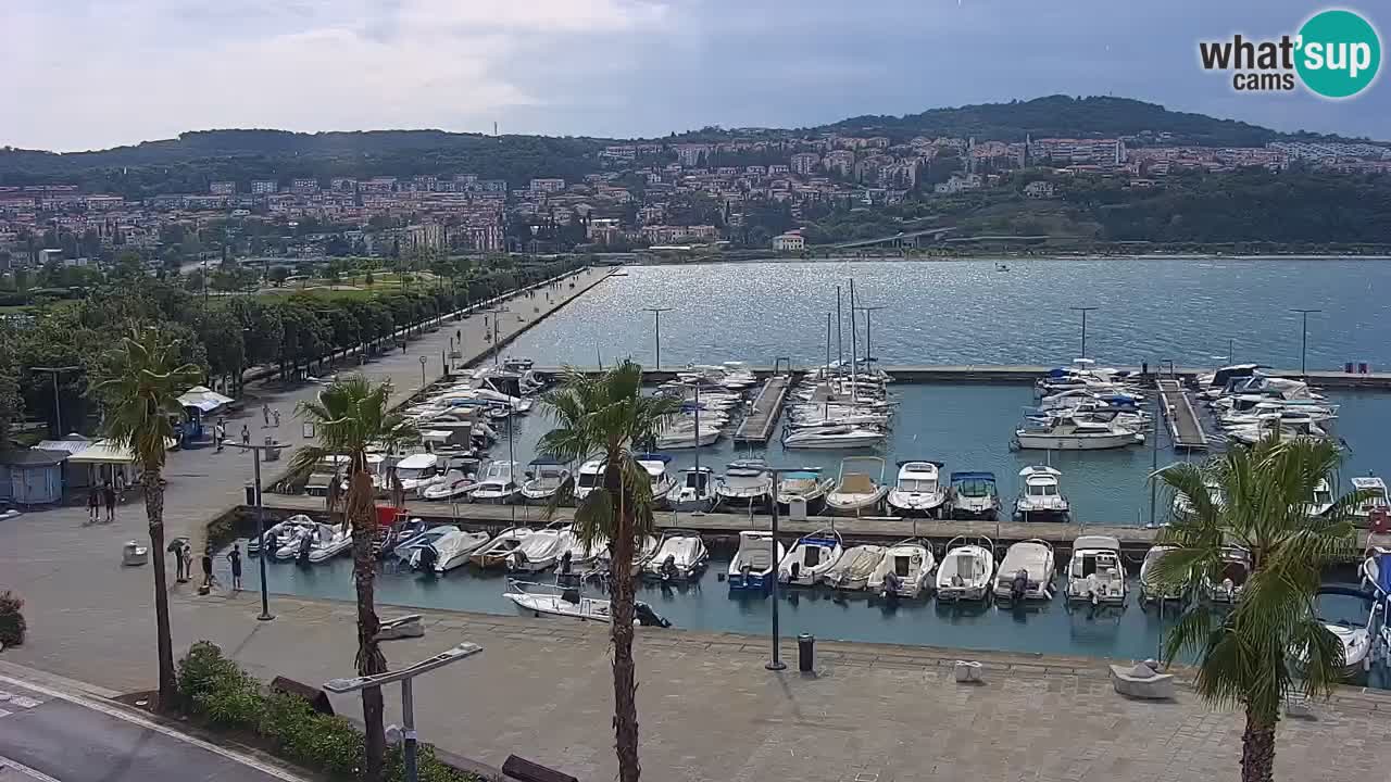 Webcam Koper – Panorama de la marina et de la promenade depuis le Grand Hotel Koper