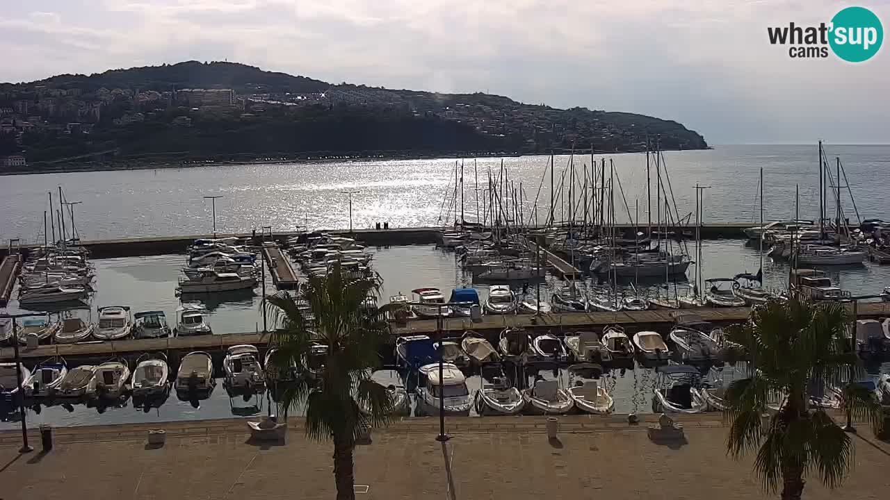 Webcam Koper – Panorama de la marina et de la promenade depuis le Grand Hotel Koper