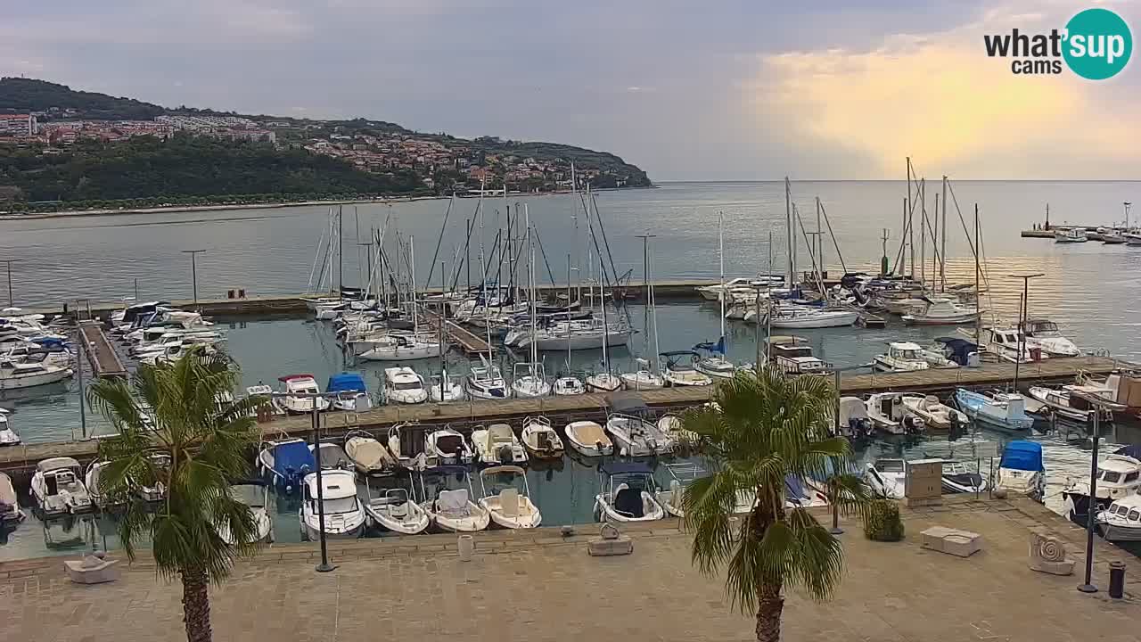 Webcam Koper – Panorama de la marina et de la promenade depuis le Grand Hotel Koper