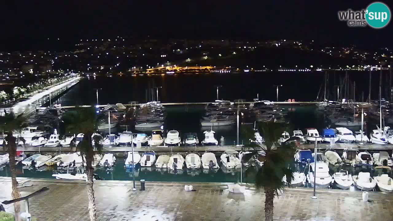 Webcam Koper – Panorama de la marina et de la promenade depuis le Grand Hotel Koper