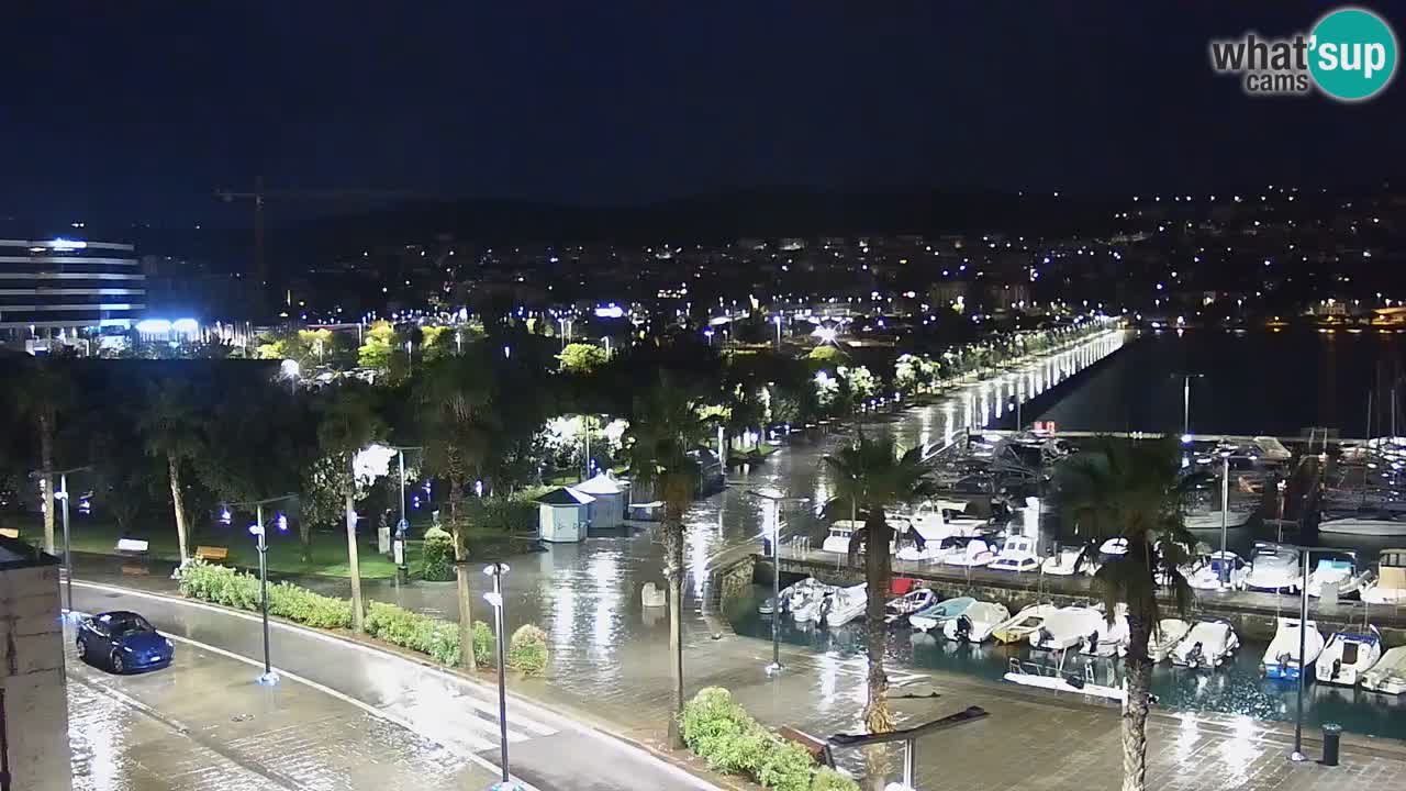 Webcam Koper – Panorama des Jachthafens und der Promenade vom Hotel Grand Koper