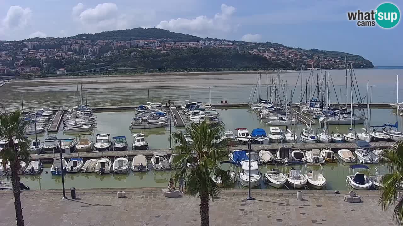 Webcam Koper – Panorama of the marina and promenade from the Grand Hotel Koper