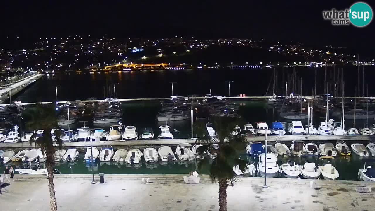 Webcam Koper – Panorama of the marina and promenade from the Grand Hotel Koper