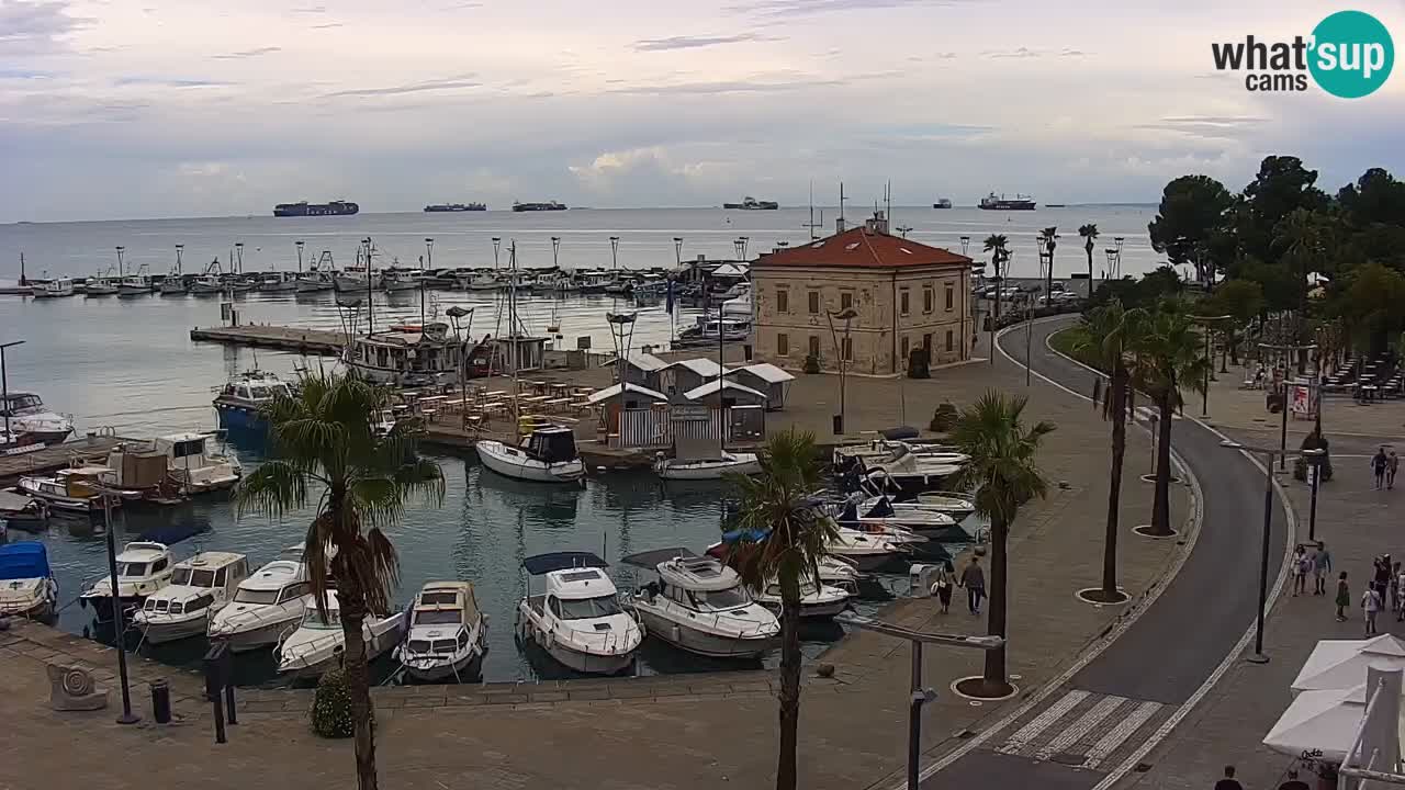 Webcam Koper – Panorama de la marina et de la promenade depuis le Grand Hotel Koper