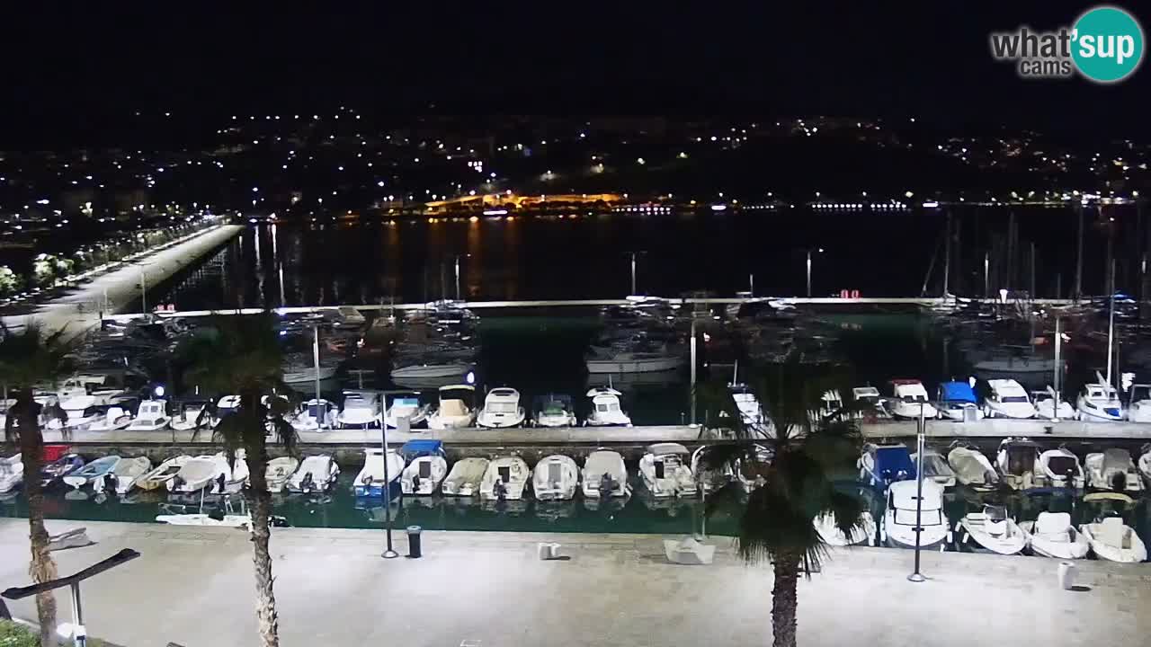 Webcam Koper – Panorama des Jachthafens und der Promenade vom Hotel Grand Koper