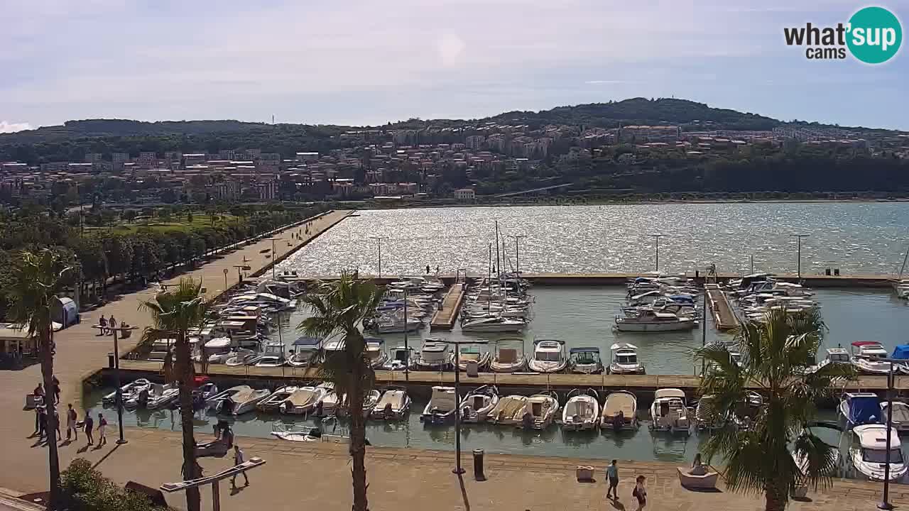 Webcam Koper – Panorama de la marina et de la promenade depuis le Grand Hotel Koper