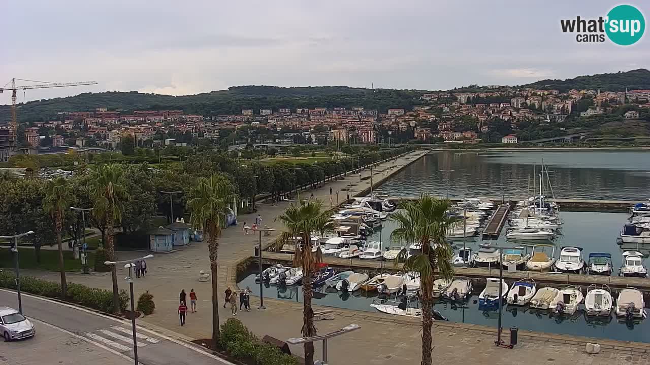Webcam Koper – Panorama of the marina and promenade from the Grand Hotel Koper