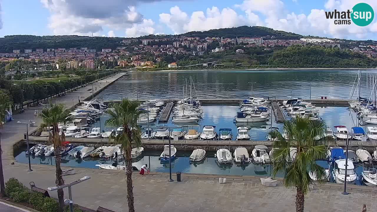 Webcam Koper – Panorama of the marina and promenade from the Grand Hotel Koper