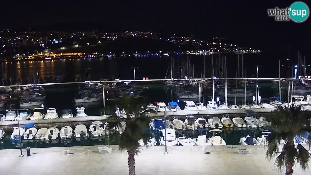 Webcam Koper – Panorama des Jachthafens und der Promenade vom Hotel Grand Koper