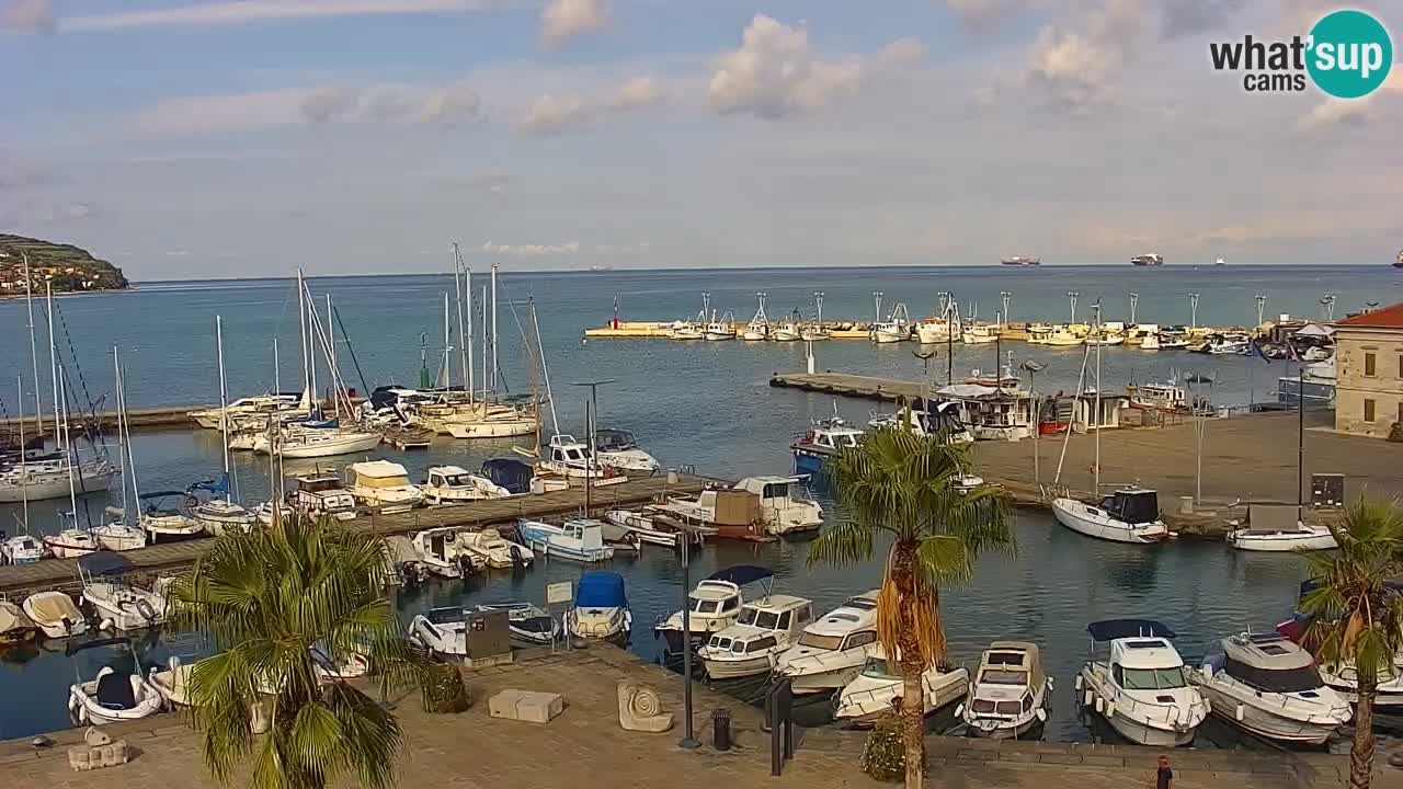 Webcam Koper – Panorama de la marina et de la promenade depuis le Grand Hotel Koper