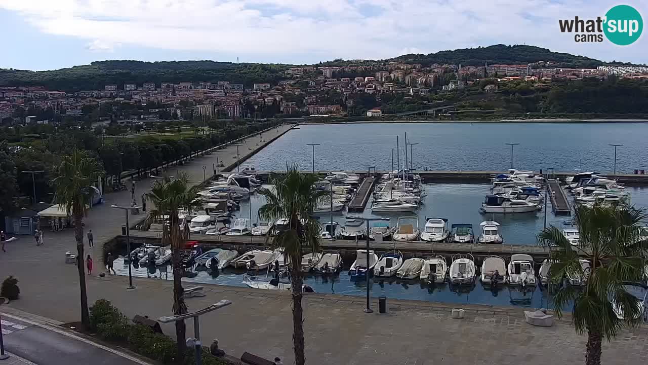 Webcam Koper – Panorama de la marina et de la promenade depuis le Grand Hotel Koper