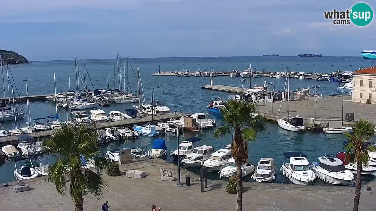 Webcam Koper – Panorama de la marina et de la promenade depuis le Grand Hotel Koper