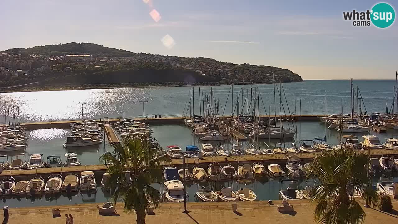 Webcam Koper – Panorama of the marina and promenade from the Grand Hotel Koper