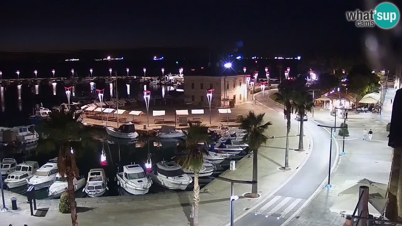 Webcam Koper – Panorama des Jachthafens und der Promenade vom Hotel Grand Koper