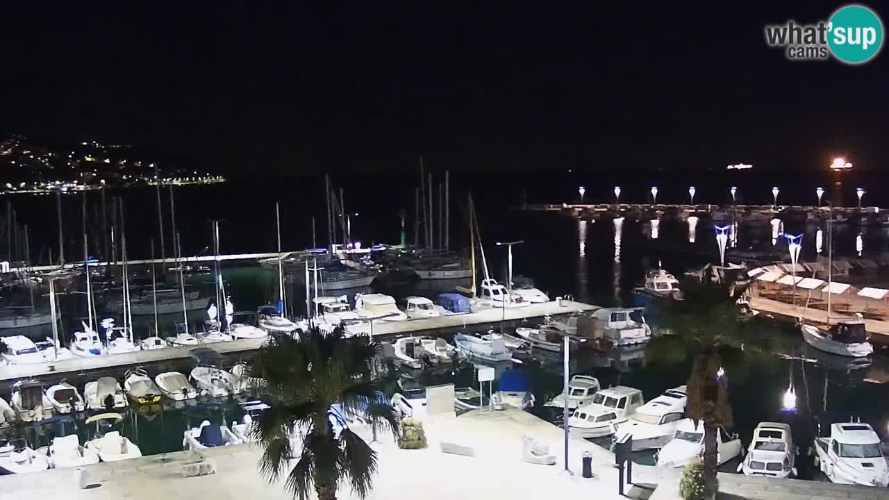 Webcam Koper – Panorama des Jachthafens und der Promenade vom Hotel Grand Koper