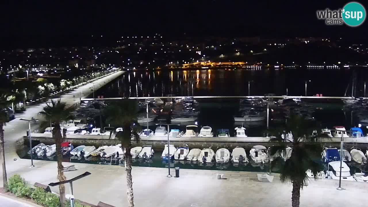Webcam Koper – Panorama of the marina and promenade from the Grand Hotel Koper
