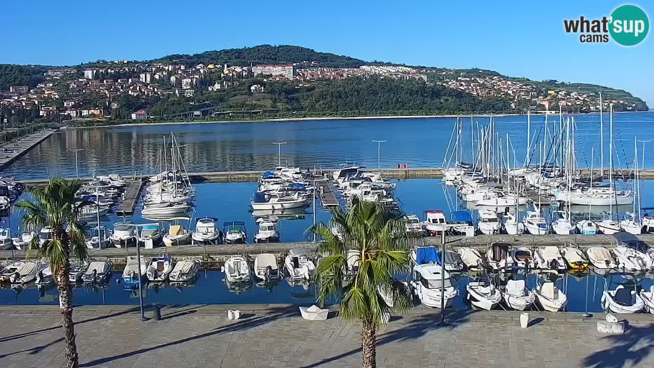 Webcam Koper – Panorama de la marina et de la promenade depuis le Grand Hotel Koper