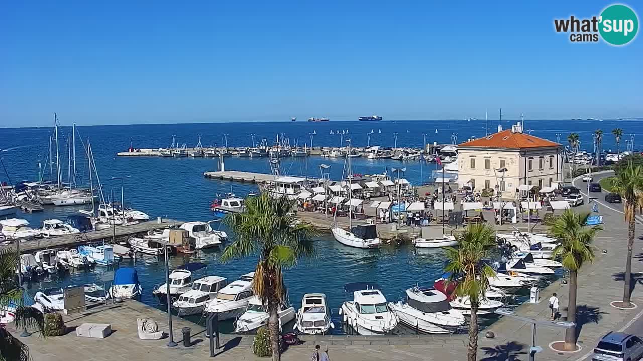 Camera en vivo Koper – puerto deportivo y paseo marítimo desde el Hotel Grand Koper
