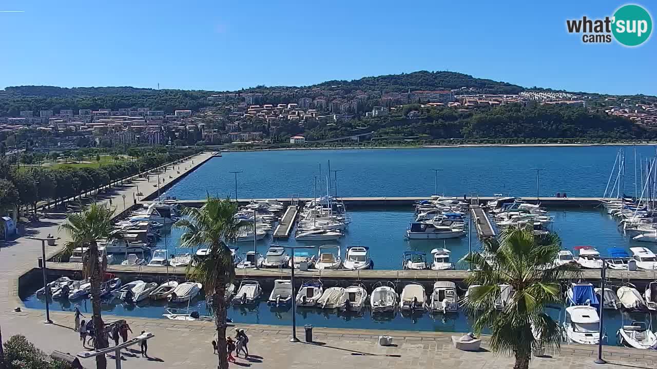 Camera en vivo Koper – puerto deportivo y paseo marítimo desde el Hotel Grand Koper