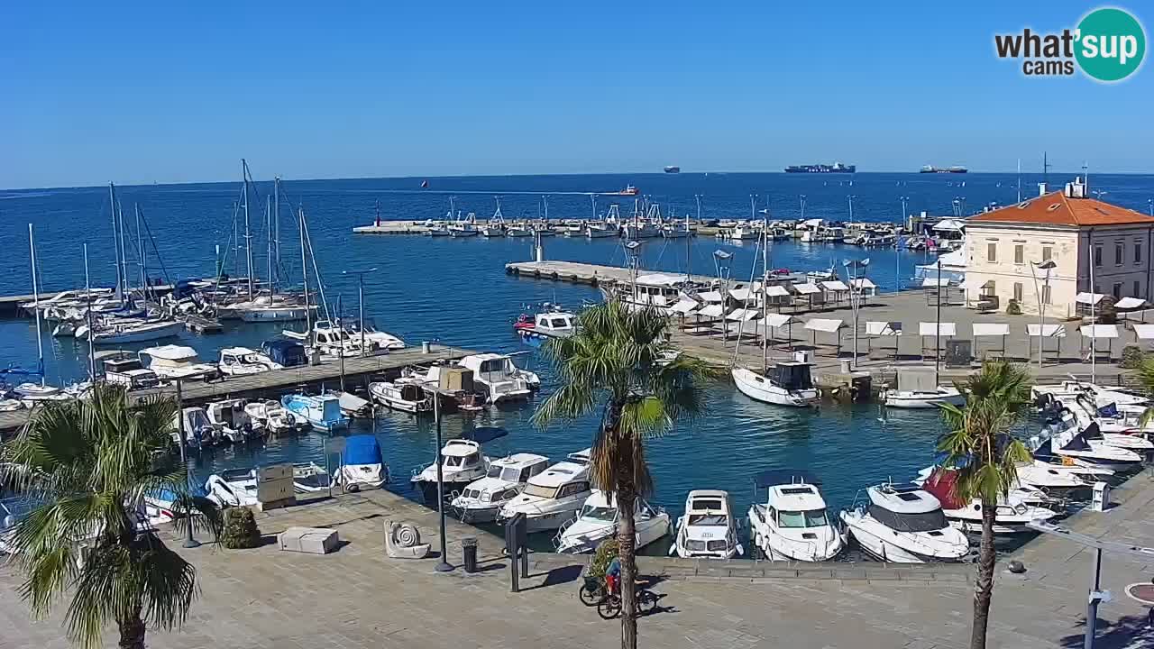 Webcam Koper – Panorama of the marina and promenade from the Grand Hotel Koper