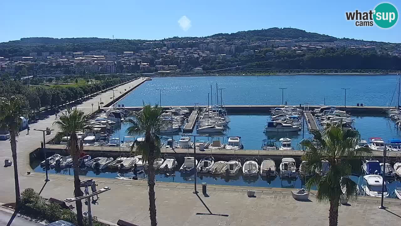 Webcam Koper – Panorama of the marina and promenade from the Grand Hotel Koper